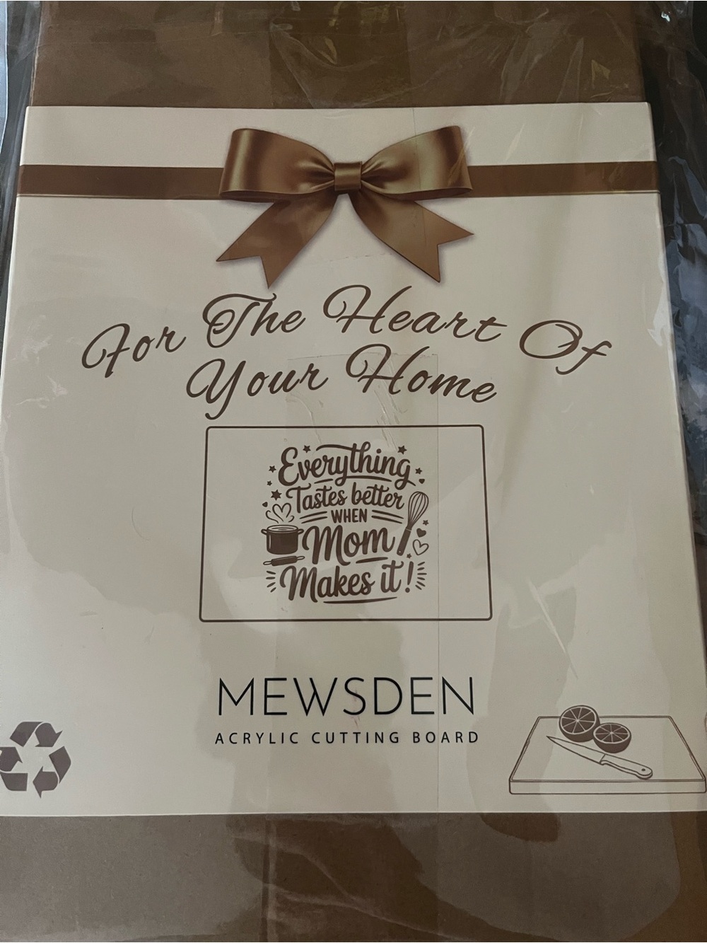 Brown & White Acrylic Cutting Board - Heart of Your Home Design